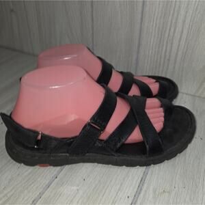 Born Black Leather Womens Strappy Sandals Size 9 Comfort Stylish Summer